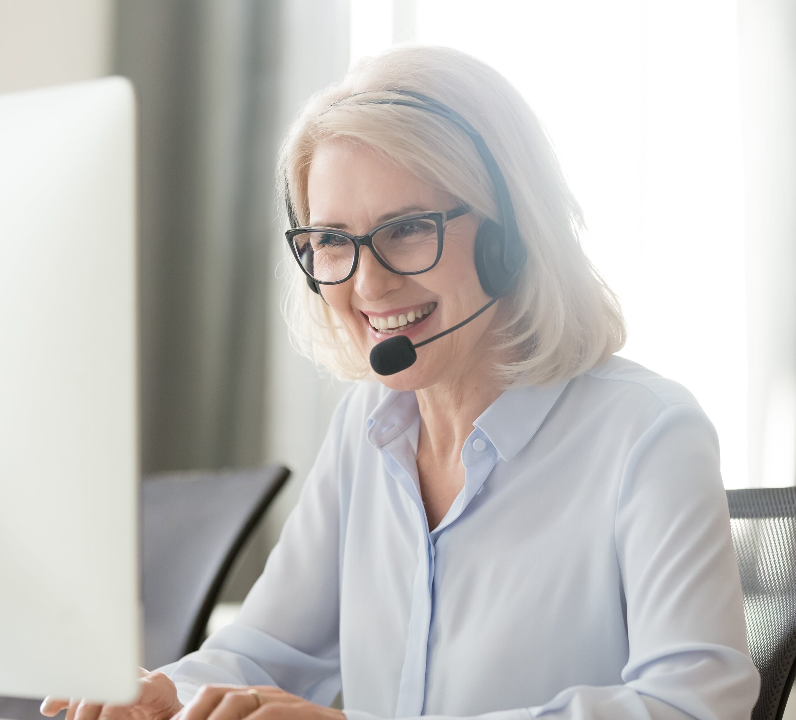 Customer service agent engaged in conversation with a customer