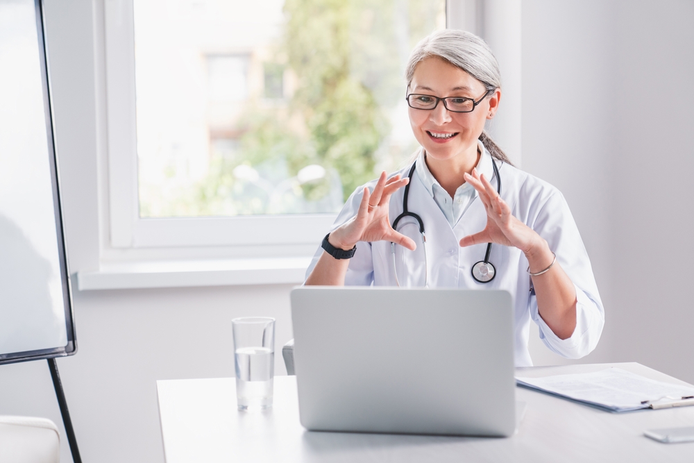 doctor making telehealth call